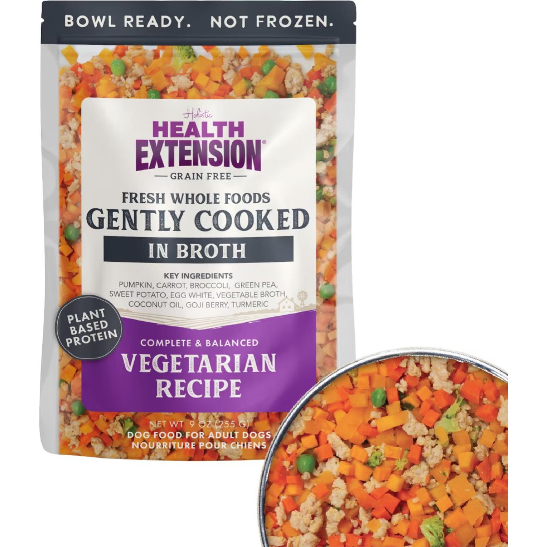 Health Extension Gently Cooked Grain-Free Vegetarian Recipe Wet Dog Food, 9-oz pouch, 10 count