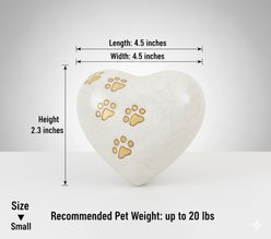 Resting Rainbow Pearl White with Gold Paw Prints Urn, Small slide 2 of 7
