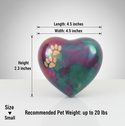 Resting Rainbow Heart Paw Dog & Cat Urn, Small slide 2 of 7