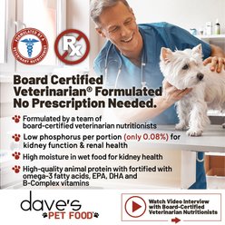 Dave's Pet Food Restricted Phosphorus & Protein Tuna Pate Wet Dog Food, 5.5-oz can, case of 12 slide 2 of 9