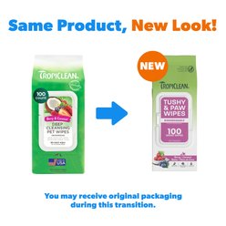 TropiClean Berry + Coconut Tushy & Paw Wipes for Dogs & Cats, 100 count slide 2 of 9