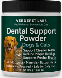Verdepet Labs Dental Tarter Control Powder Supplement for Dogs & Cats, 10.6-oz jar