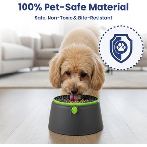 PawsPik 3-in-1 Multi-Purpose Treat, Feed & Lick Station Dog Feeder, Black, Small