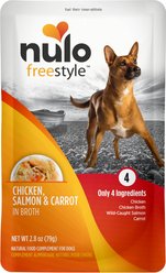 Nulo FreeStyle Chicken, Salmon, & Carrot in Broth Dog Food Topper, 2.8-oz, case of 6