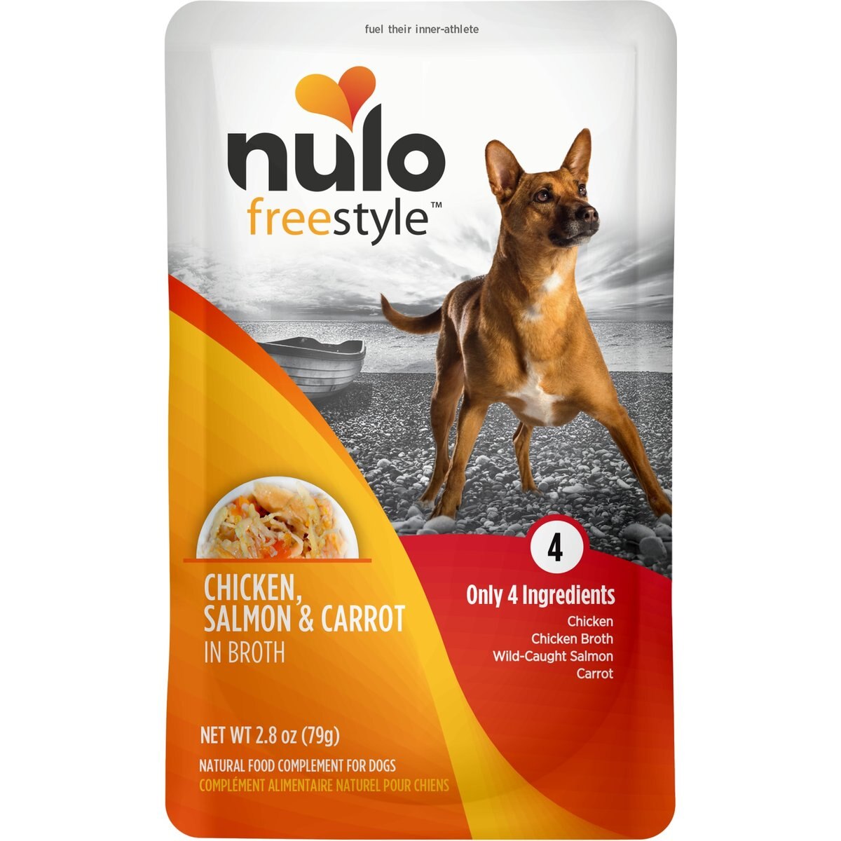 Nulo FreeStyle Chicken, Salmon, & Carrot in Broth Dog Food Topper, 2.8-oz, case of 6
