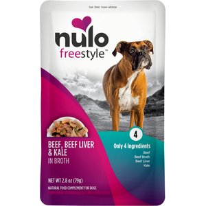 Nulo FreeStyle Beef, Beef Liver, & Kale in Broth Dog Food Topper, 2.8-oz, case of 24