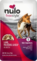 Nulo FreeStyle Lamb, Mackerel, & Kelp in Broth Dog Food Topper, 2.8-oz, case of 24
