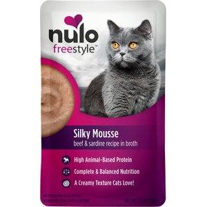 Nulo Freestyle Silky Mousse Beef & Sardine Recipe Grain-Free Wet Cat Food, 2.8-oz, case of 24
