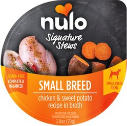 Nulo Signature Stews Grain-Free Chicken & Sweet Potato in Broth Small Breed Wet Dog Food, 2.8-oz cup, case of 24