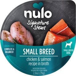 Nulo Signature Stews Grain-Free Chicken & Salmon in Broth Small Breed Wet Dog Food, 2.8-oz cup, case of 24