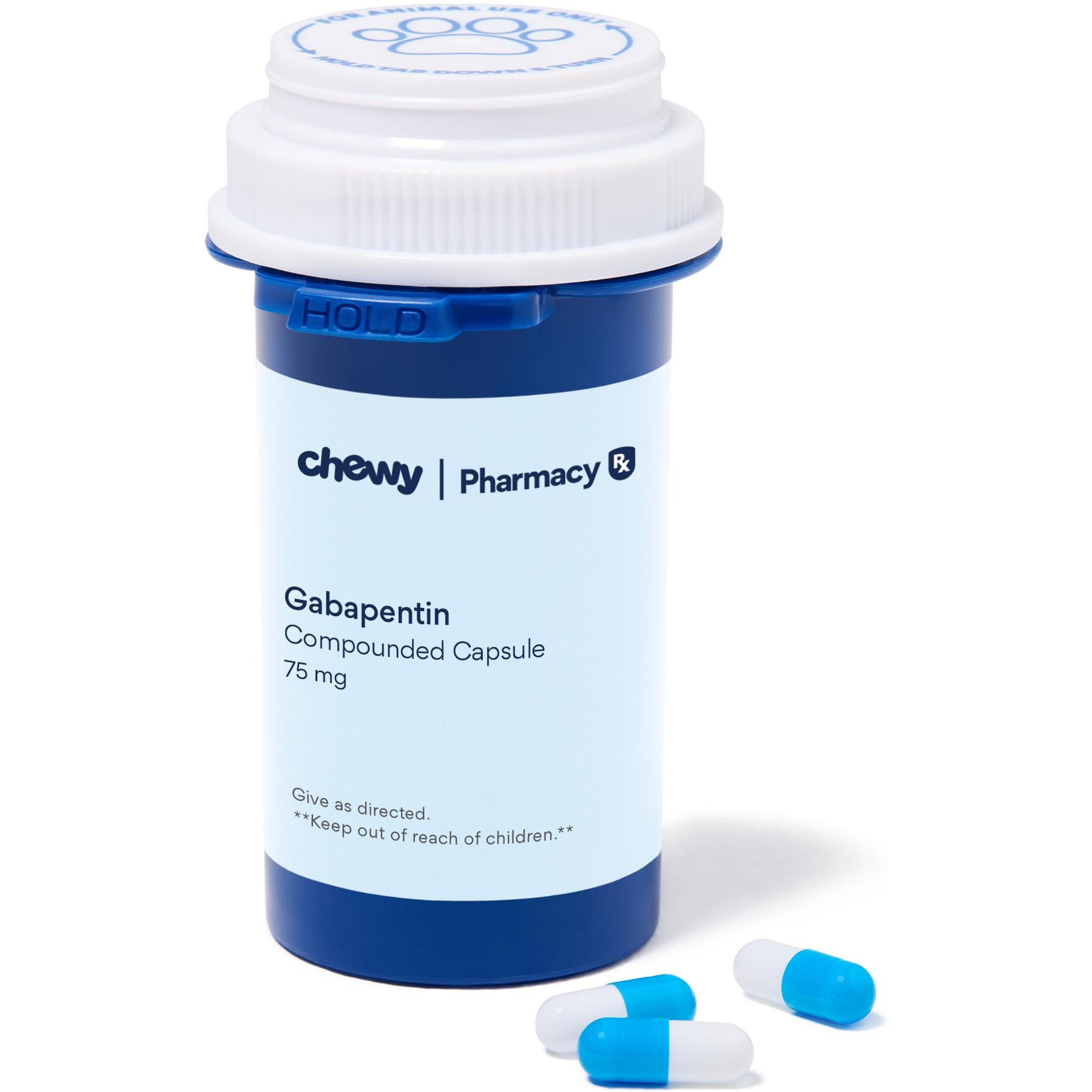 Gabapentin Compounded Capsule, 75 mg, 90 capsules for Veterinary use
