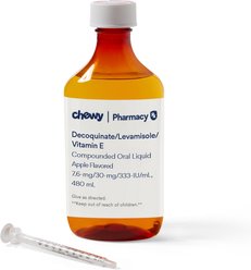 Decoquinate/Levamisole/Vitamin E Compounded Apple Oral Oil Suspension, 7.6 mg/30 mg/333 IU/mL, 480 mL for Veterinary use