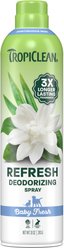 TropiClean Deodorizing Perfume & Odor Eliminating Baby Powder Scent Dog & Cat Spray, 10-fl oz bottle