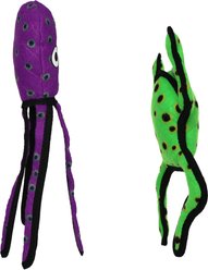 Tuffy's Phrog Leaping - Squid Purple Squeaky Dog Plush Toy, Multicolor, 2 count slide 2 of 5