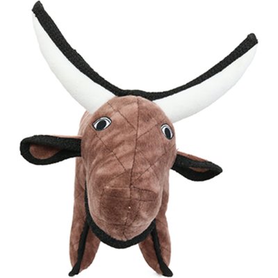 Tuffy's Tuffy's Medium Barnyard Bull Squeaky Dog Plush Toy, Brown