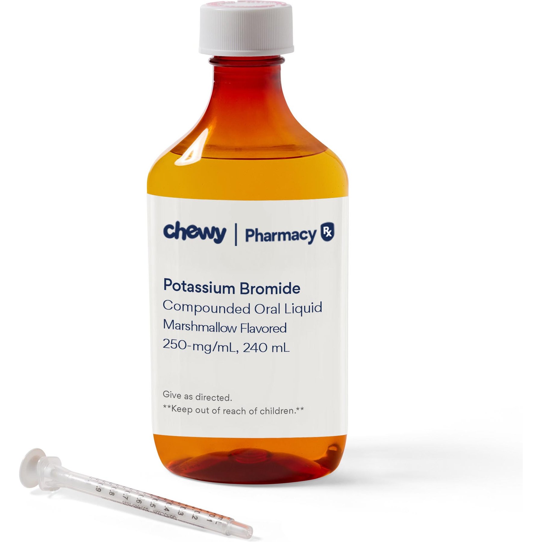 Potassium Bromide Compounded Marshmallow Oral Aqueous Solution, 250 mg/mL, 240 mL for Veterinary use