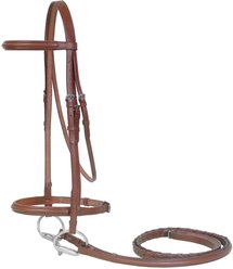 Paris Tack Padded Raised Horse Bridle with Laced Reins, Chestnut, Full Horse