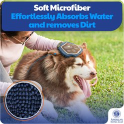 American Kennel Club 2-in-1 Dual-Sided Dog Grooming Glove with Silicone Bristles & Quick-Dry Towel slide 2 of 5