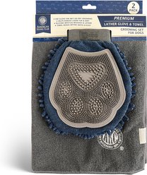 American Kennel Club 2-in-1 Dual-Sided Dog Grooming Glove with Silicone Bristles & Quick-Dry Towel slide 1 of 5