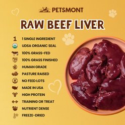 Petsmont Hearty Bites Beef Liver Freeze-Dried Dog Treats, 8-oz bag slide 2 of 7