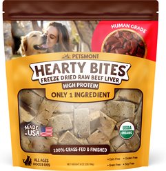Petsmont Hearty Bites Beef Liver Freeze-Dried Dog Treats, 8-oz bag