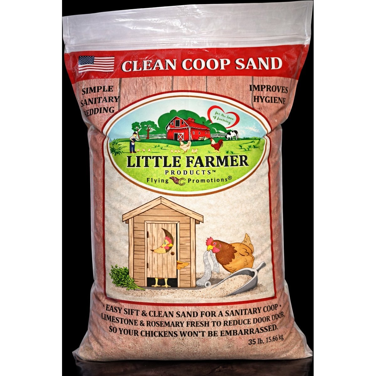 Little Farmer Products Clean Chicken Coop Sand Bedding Litter, 35-lb