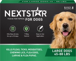 NextStar Flea & Tick Topical Treatment for Large Dogs, 45-88 lbs, 1 Dose (1-mos. supply)
