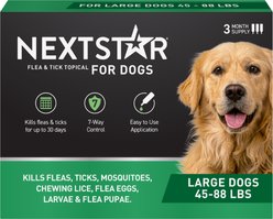 NextStar Flea & Tick Topical Treatment for Large Dogs, 45-88 lbs, 3 Doses (3-mos. supply)