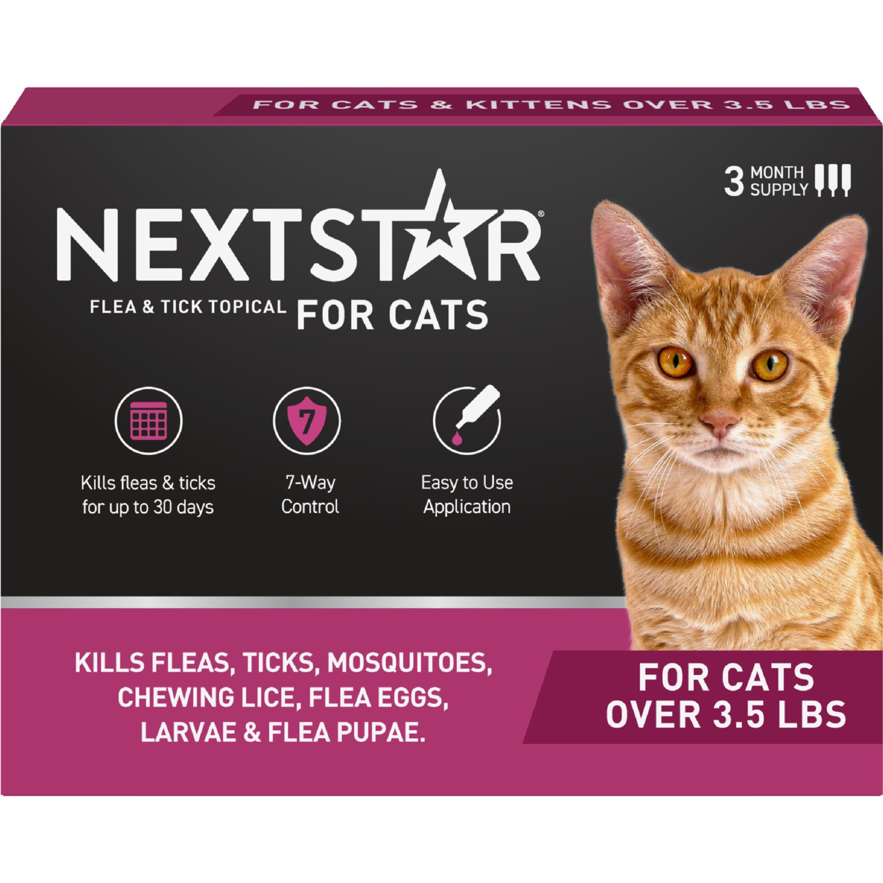 NextStar Fast Acting Cat Flea & Tick Treatment, 9 doses