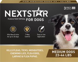 NextStar Flea & Tick Spot Treatment for Medium Dogs, 23-44 lbs, 3 Doses (3-mos. supply)