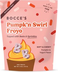 Bocce's Bakery All-Natural Pumpk’n Froyo Soft & Chewy Dog Treats with Real Fruit & Sprinkles, 6-oz bag
