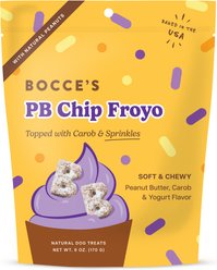 Bocce's Bakery All-Natural PB Chip Froyo Soft & Chewy Dog Treats with Topped Carob & Sprinkles, 6-oz bag