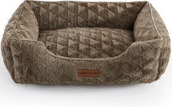 MODERN THREADS Ultra-Soft Plush Cuddler Dog Bed with Supportive Bolstered Sides & Elegant Textured Design, Brown, Medium slide 2 of 6