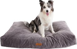 MODERN THREADS Ultra Plush Orthopedic Memory Foam Pillow Bed for Large Dogs with Supportive Filling & Stylish Textured Design, Charcoal, X-Large