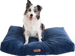 MODERN THREADS Ultra Plush Orthopedic Memory Foam Pillow Bed for Large Dogs with Supportive Filling & Stylish Textured Design, Blue, X-Large
