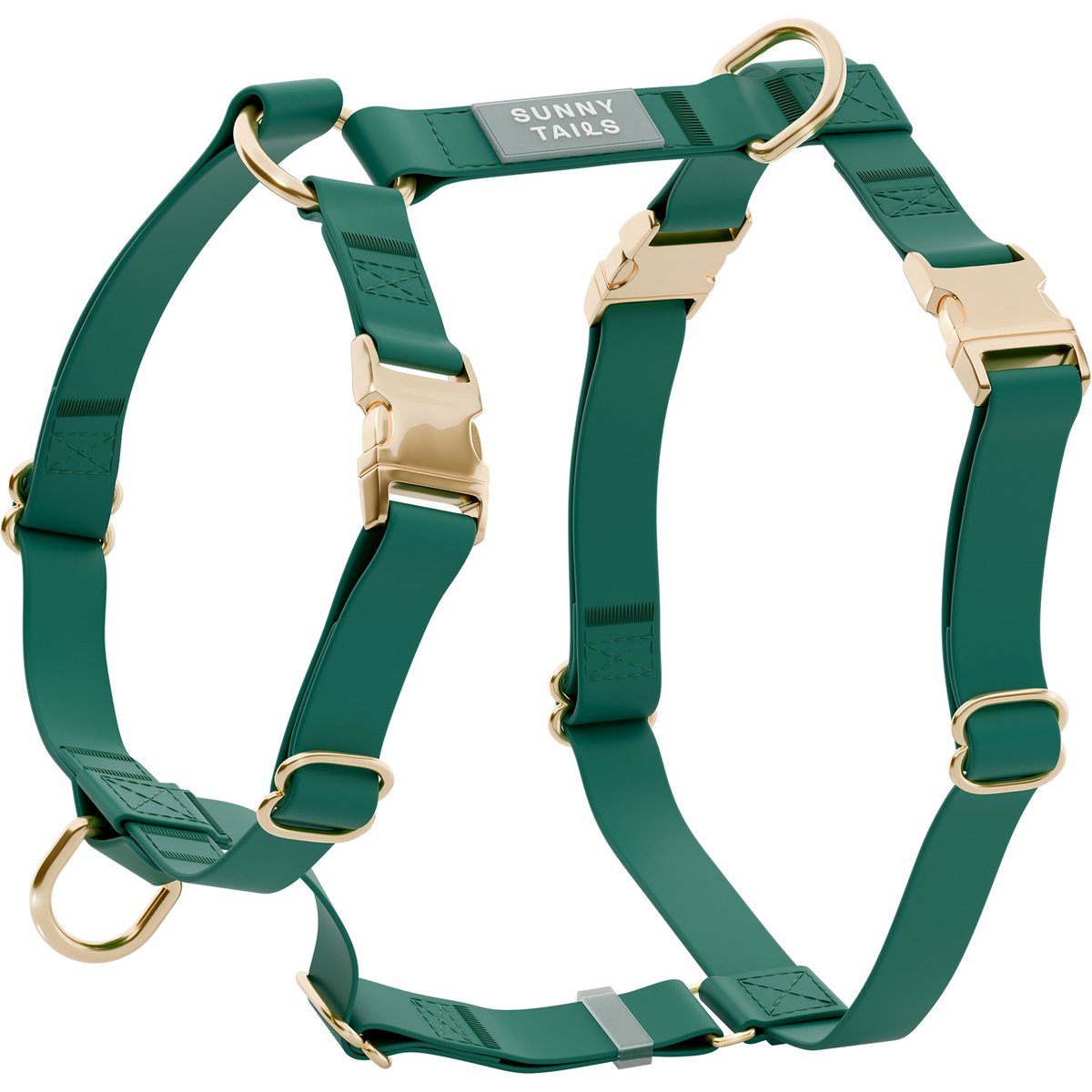 Sunny Tails Cloud Lite Waterproof Metal No-Pull Dog Harness, Meadow Green, Medium: 20 to 29-in chest
