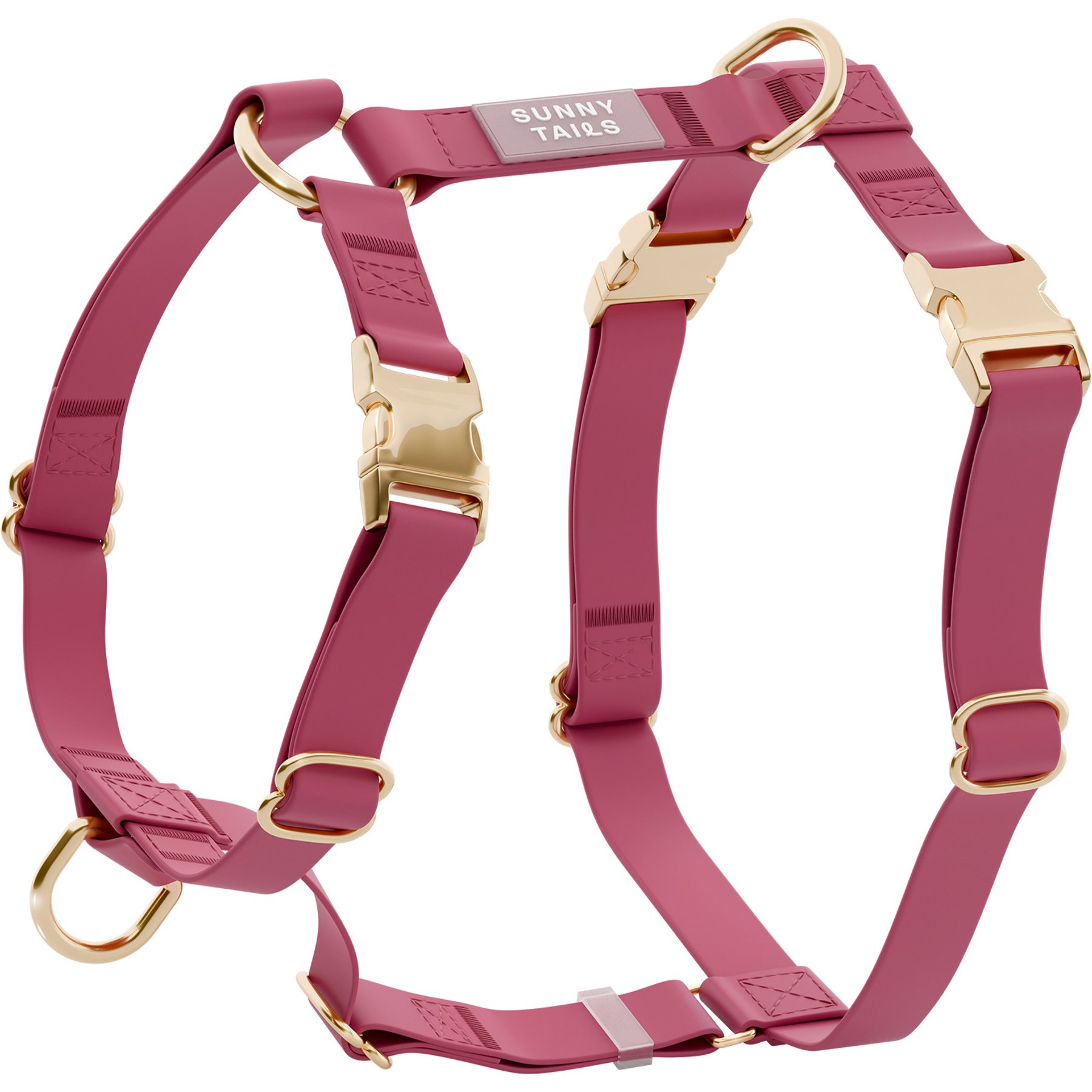 Sunny Tails Cloud Lite Waterproof Metal No-Pull Dog Harness, Mulberry Burgundy, Medium: 20 to 29-in chest
