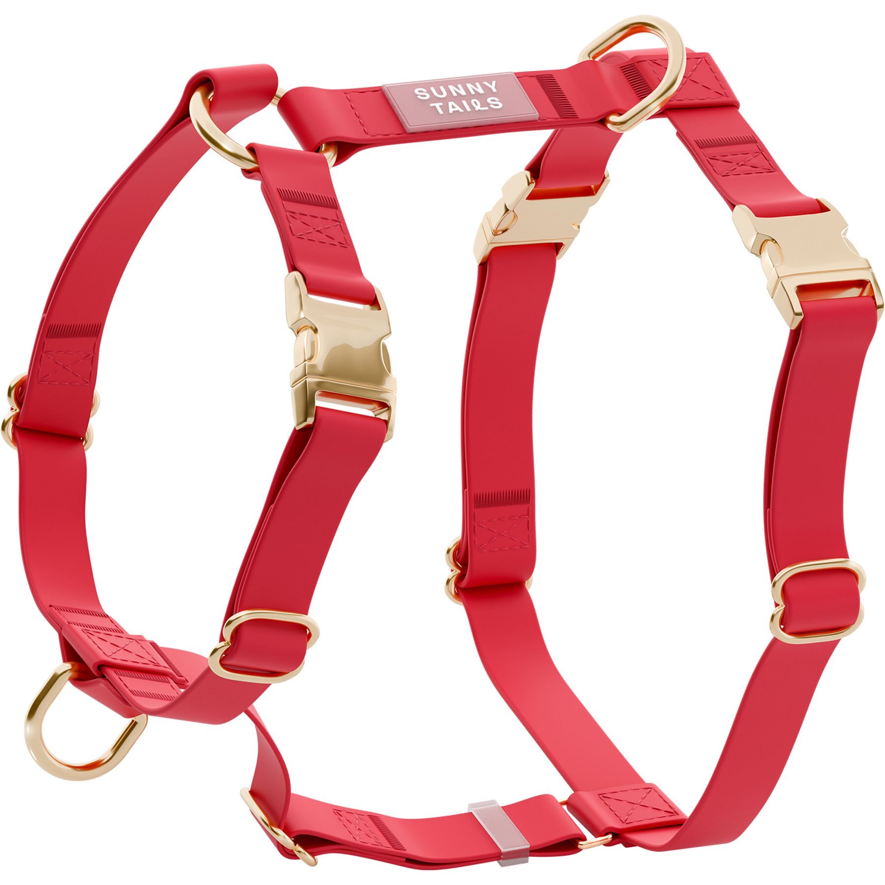 Sunny Tails Cloud Lite Waterproof Metal No-Pull Dog Harness, Cherry Red, Large: 26 to 38-in chest