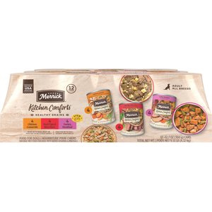 Merrick Kitchen Comforts Real Meat & Brown Rice with Grains Variety Pack Wet Dog Food, 12.7-oz can, case of 12