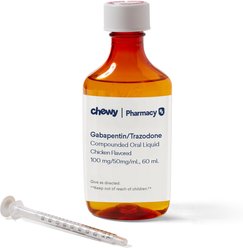 Gabapentin/Trazodone Compounded Chicken Oral Oil Suspension, 100 mg/ 50mg/mL, 60 ml for Veterinary use