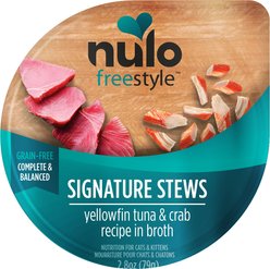 Nulo FreeStyle YellowfinTuna & Crab Stew Wet Cat Food, 2.8-oz pouch, case of 24