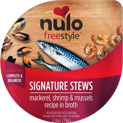 Nulo FreeStyle Mackerel, Shrimp & Mussels Stew Wet Cat Food, 2.8-oz pouch, case of 24
