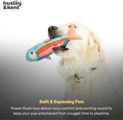 Huxley & Kent Fetchies Travis Trout Squeaky Plush Dog Toy, Teal/Pink, Small slide 2 of 8