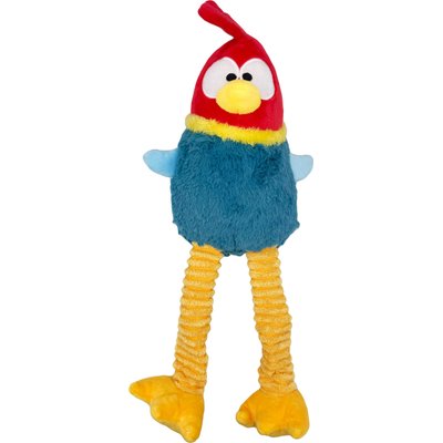 Huxley & Kent Huxley & Kent Lankies Red Rooster Squeaky Plush Dog Toy, Red/Teal/Yellow, Small