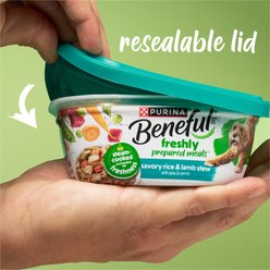 Purina Beneful Freshly Prepared Blends with Beef, Carrots, Peas, & Barley Wet Dog Food, 10-oz, case of 8 slide 2 of 8