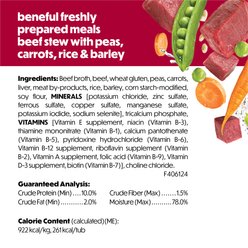 Purina Beneful Freshly Prepared Meals Beef Stew with Peas, Carrots, Rice & Barley Wet Dog Food, 10-oz, case of 8 slide 2 of 8