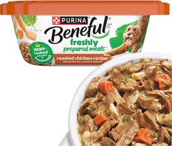 Purina Beneful Freshly Prepared Meals Roasted Chicken Recipe with Brown Rice, Carrots & Spinach Wet Dog Food, 10-oz, case of 8