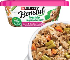 Purina Beneful Freshly Prepared Meals Beef & Chicken Medley with Green Beans, Carrots & Wild Rice Wet Dog Food, 10-oz, case of 8