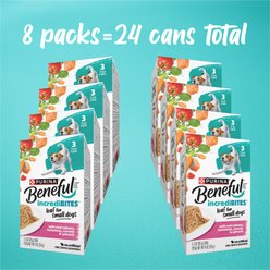 Purina Beneful IncrediBites Pate with Real Salmon Recipe Small Breed Wet Dog Food, 3-oz can, case of 24 slide 2 of 8