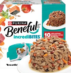 Purina Beneful IncrediBites Adult Variety Pack Chicken Beef & Salmon Small Breed Wet Dog Food, 3-oz can, case of 30 slide 1 of 8